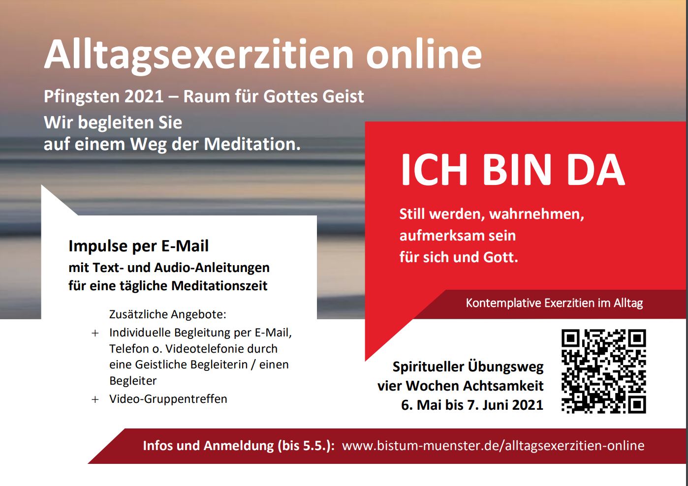 Flyer Alltagsexerzitien online Pfingsten 2021